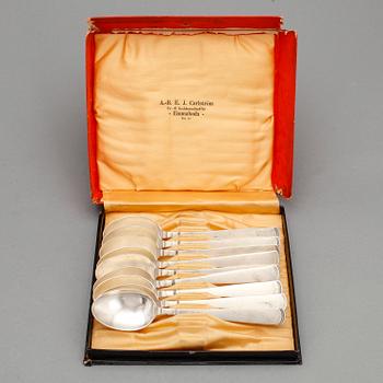 SKEDAR, 10 delar, silver, "Rosenholm", GAB, Stockholm, omkring 1960. Totalvikt ca 465 g.