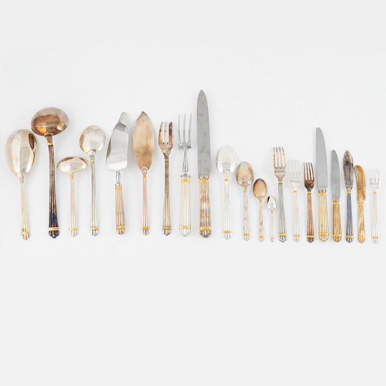 A 147-piece silver plated cutlery service, Christofle, France, second half of the 20th Century.