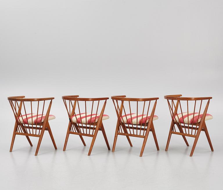 Helge Sibast, 4 armchairs, "No 8", Denmark, second half of the 20th century.