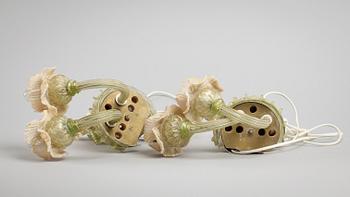 LAMPETTER, ett par, glas, venetianska, 1900-tal. H ca 40.