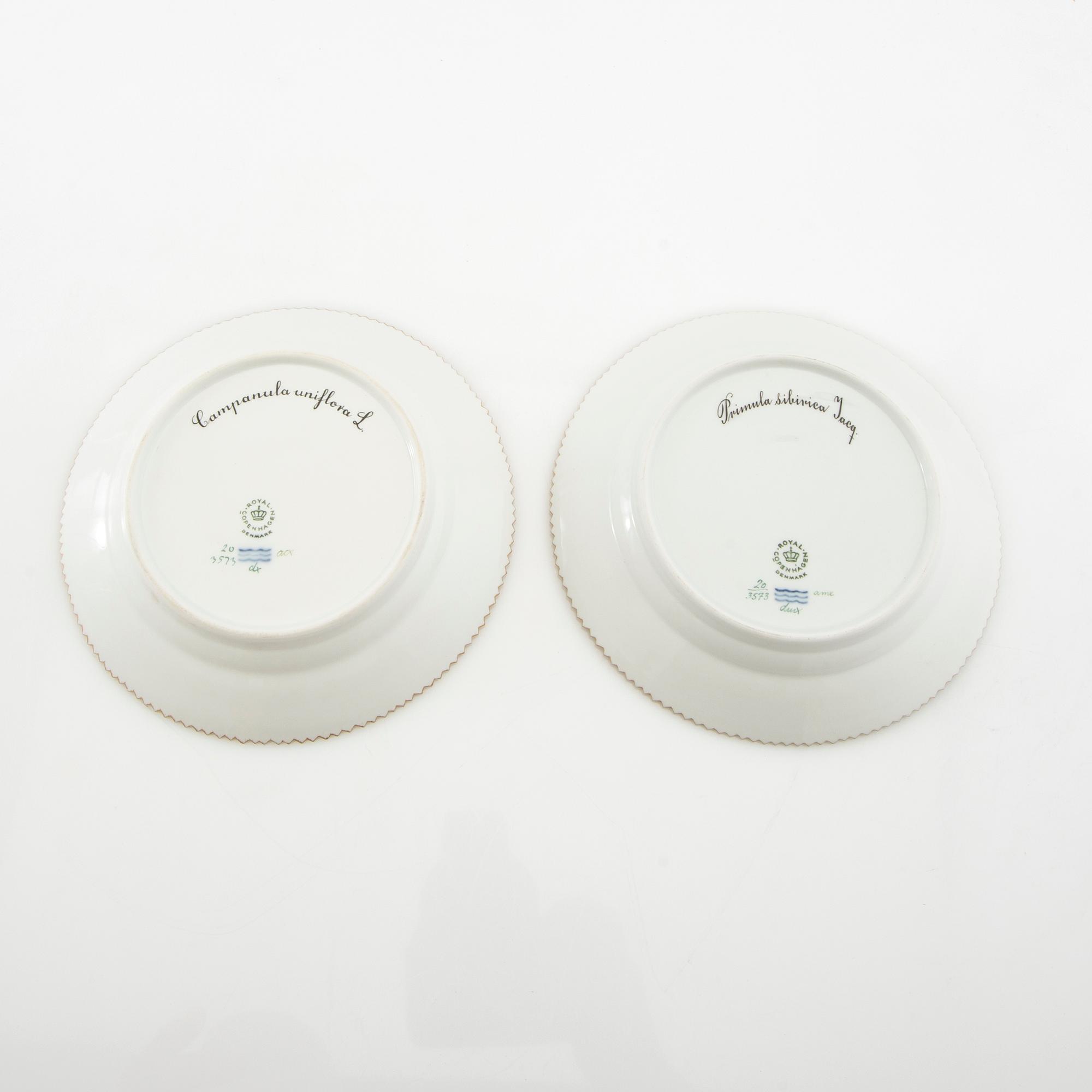 Plates 2 pcs "Flora Danica" Royal Copenhagen Denmark 1962-1963 porcelain.