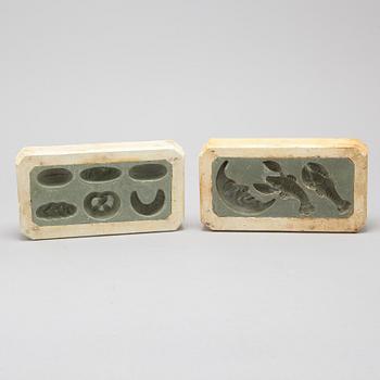 Nine ice cream and marzipan molds, first half of the 20th century.