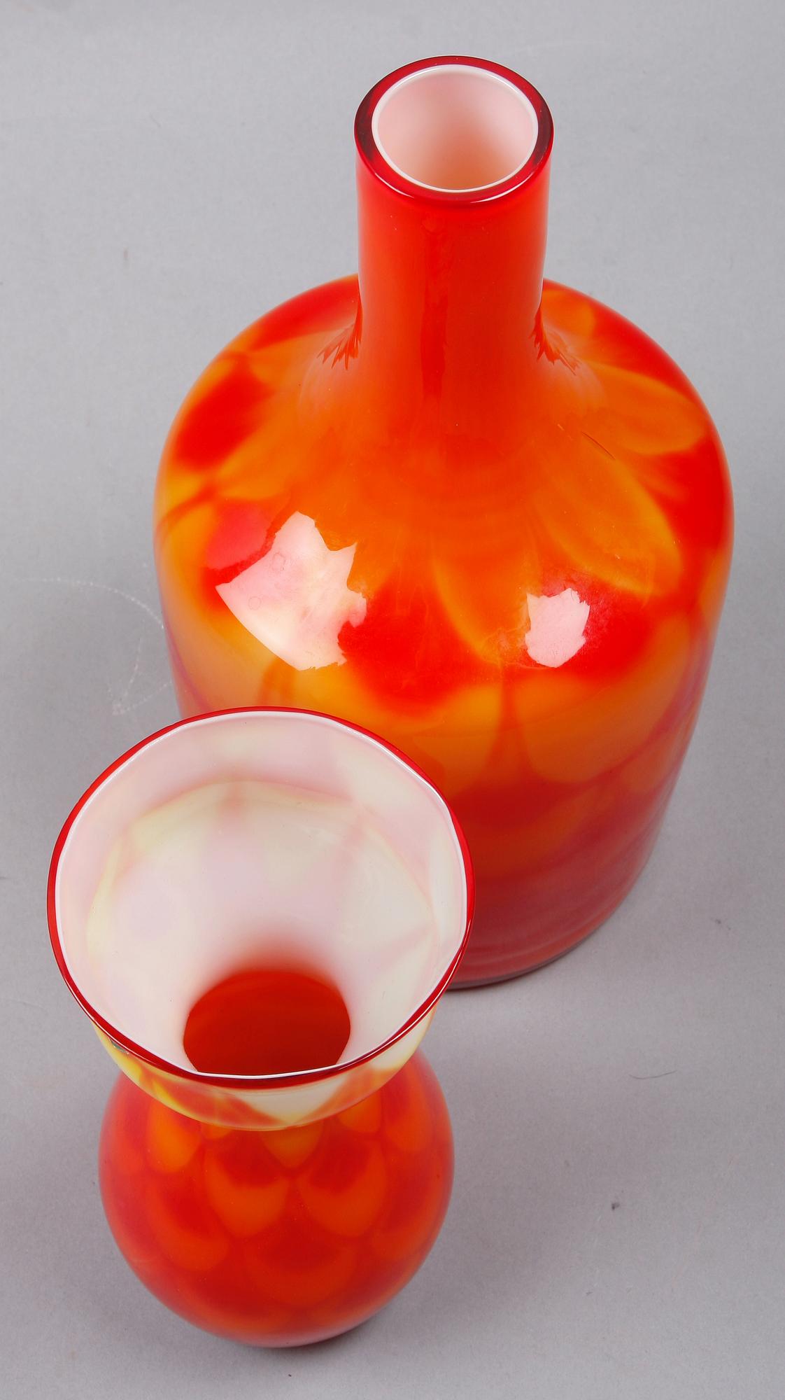 VASER, 2 st, glas. Elme glasbruk. 1960-tal.