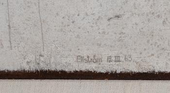 Thea Ekström, mixed media on panel, signed and dated 12/III-63.