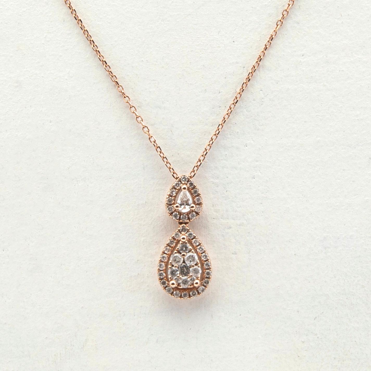 Pendant, 14K rose gold with brilliant-cut diamonds.