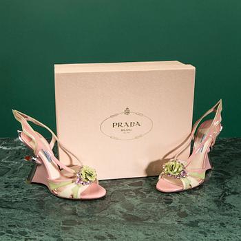 A pair of PRADA high heel shoes, size 38.