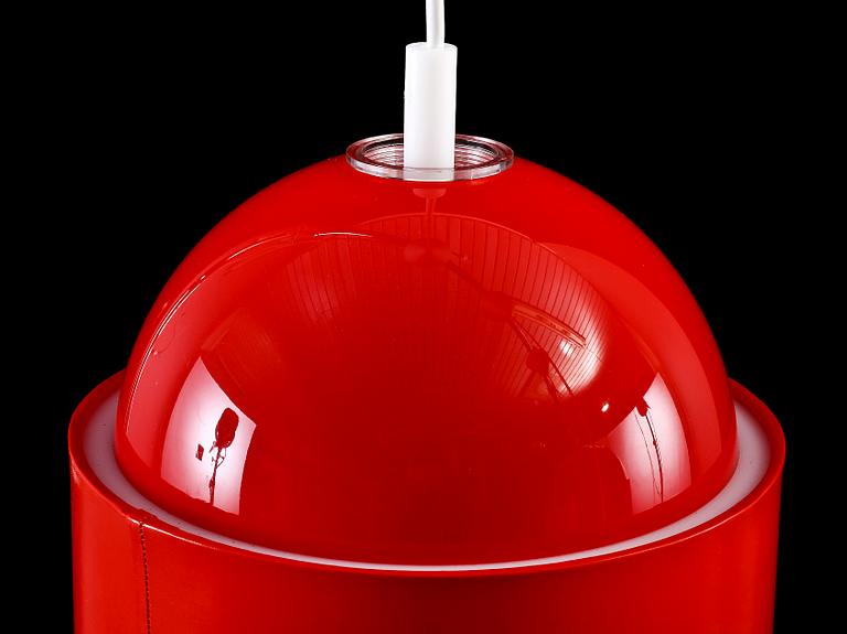 TAKLAMPOR, 3 st, "Globo ring", Uno & Östen Kristiansson, Luxus, 1970-tal. Höjd 29,5 - 50 cm.