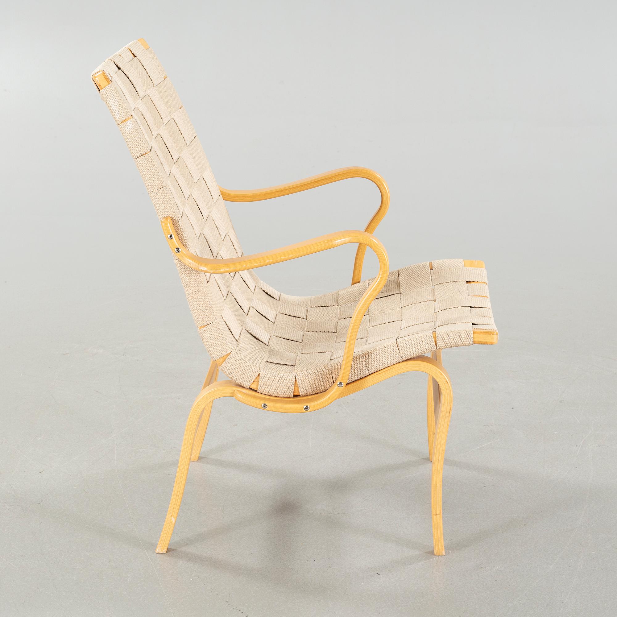 A late 20th century armchair by Bruno Mathsson, named "Eva".