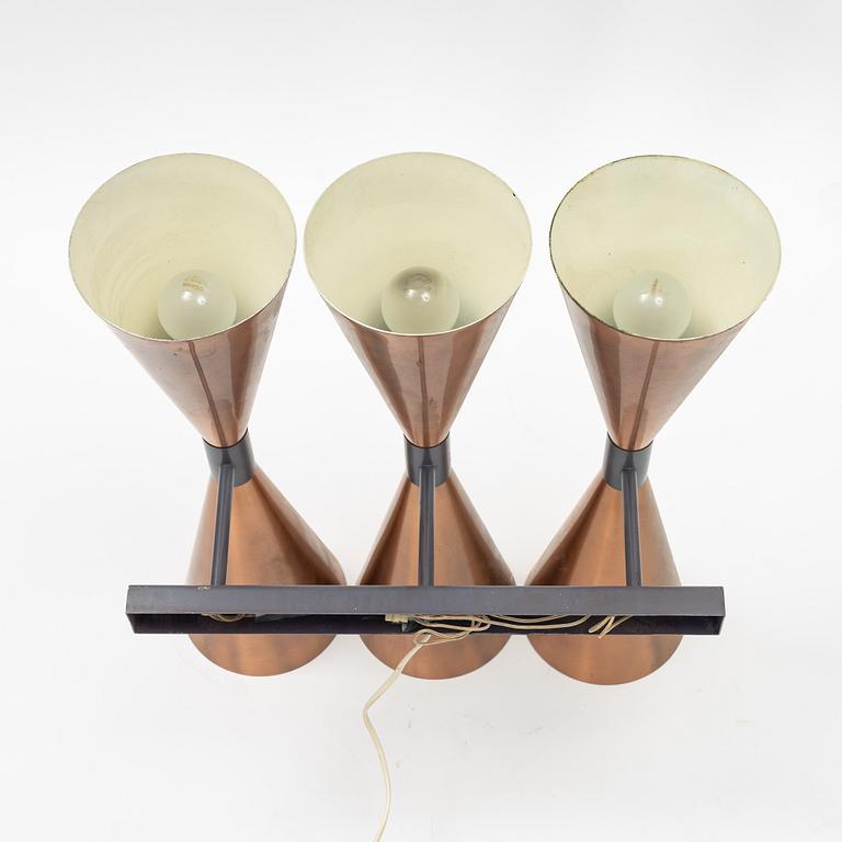 Hans-Agne Jakobsson, a copper wall lamp, Markaryd, Sweden, second half of the 20th century.