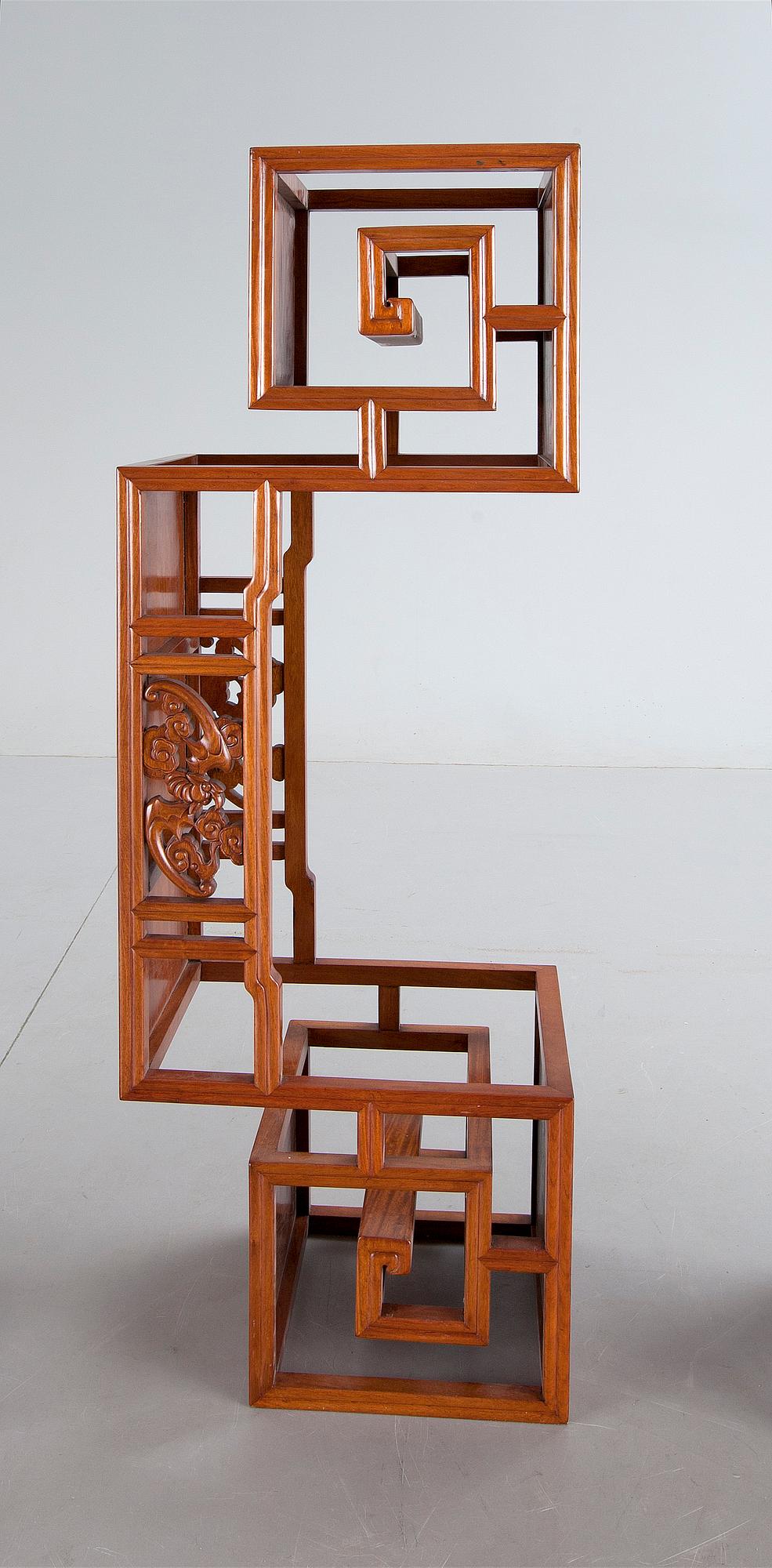 BOKHYLLA, 3 sektioner, kinesisk stil, Hong Kong 1990-tal.