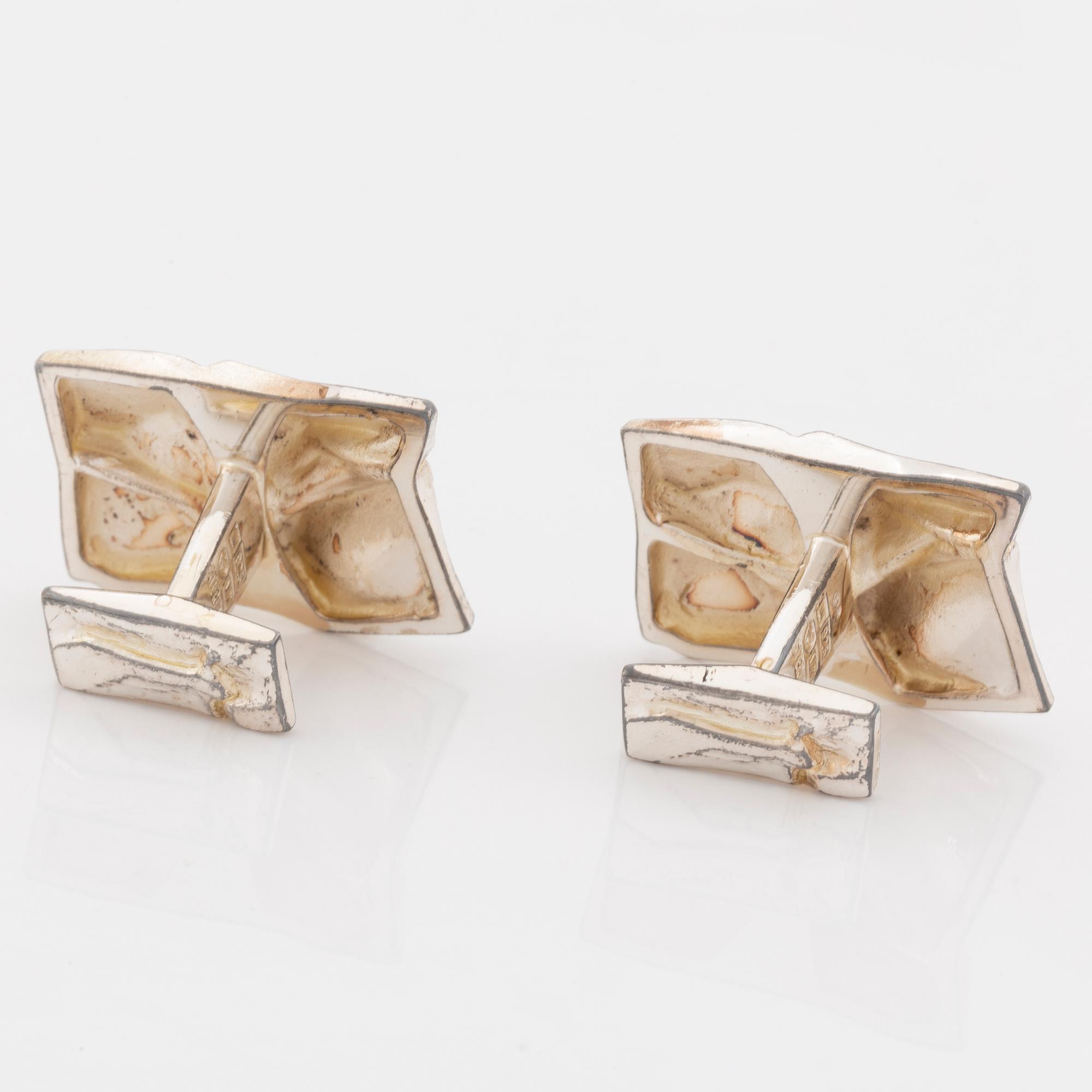 Björn Weckström, silver cufflinks, Lapponia 1974.