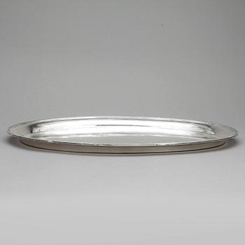 BRICKA, silver, C.F. Carlman, Stockolm, 1936, vikt 1034 gram.