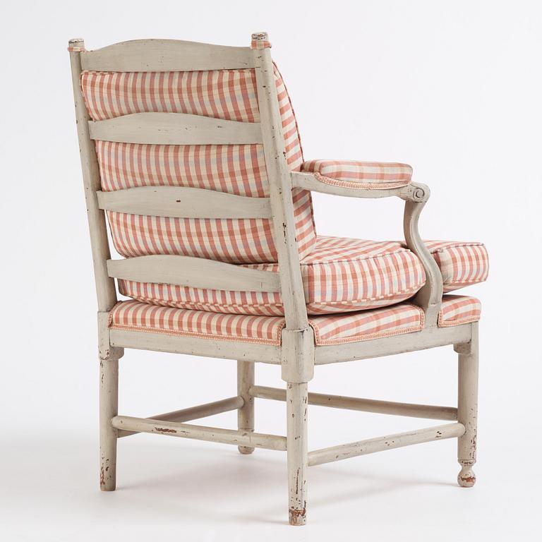 A Gustavian 'Gripsholm' armchair, late 18th century.