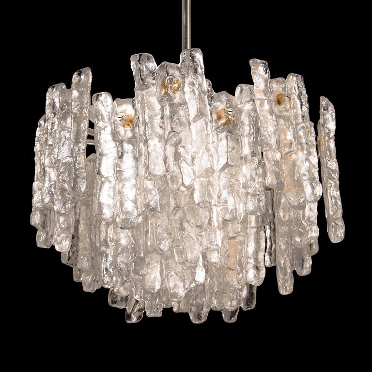 A 1960s "Ice block chandelier" by J.T Design, Kalmar, Austria.