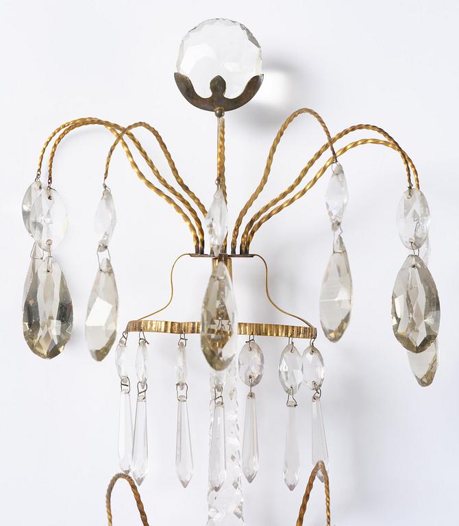 Vägglystrar, ett par, för två ljus, 1800-tal, Louis XVI-stil.