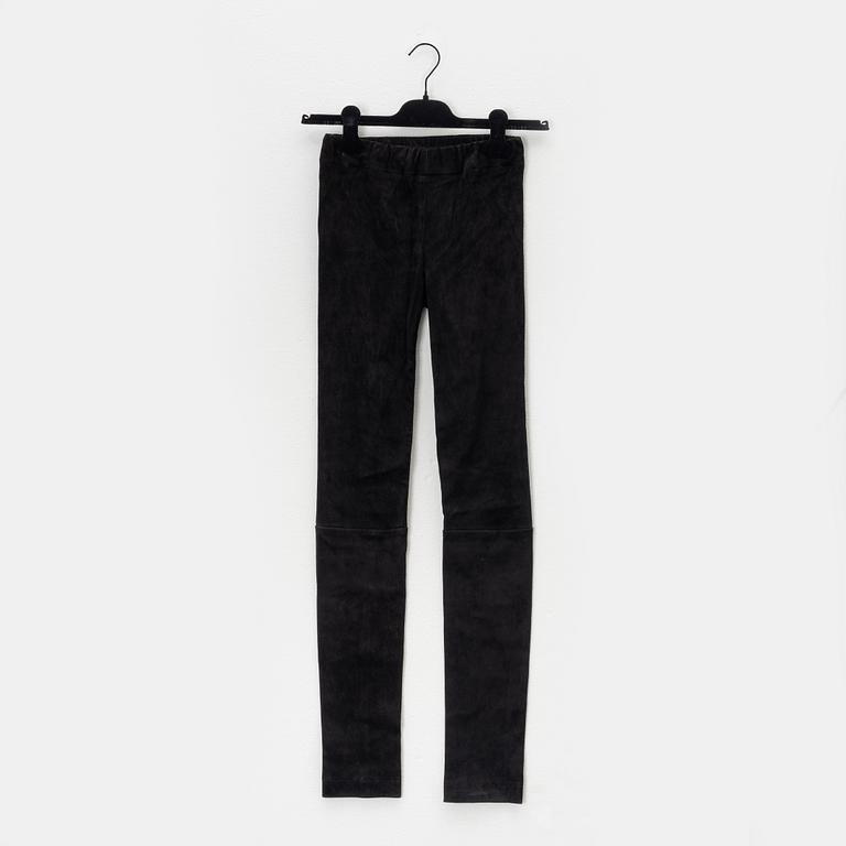 The Row, a pair of suede pants, size 0.