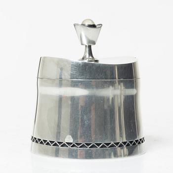 A three-piece silver coffee service by Helge Lindgren for K. Andersson, Stockholm, 1958.