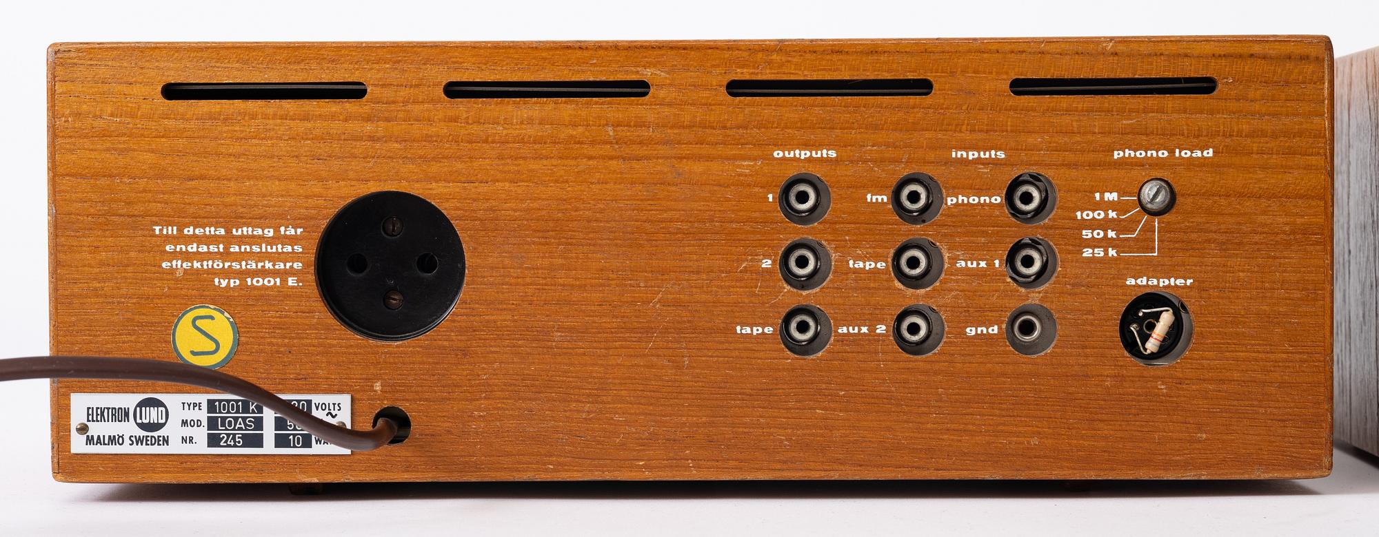 Stig Carlsson, LOAS 1001/”Kolboxen", a pair of loudspeakers, 1959-62, Sweden.