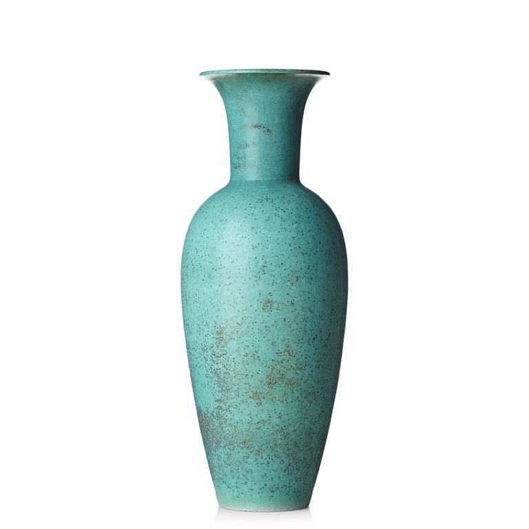 Gunnar Nylund, a mid 20th century bird's egg glazed stoneware floor vase, Rörstrand, Sweden.