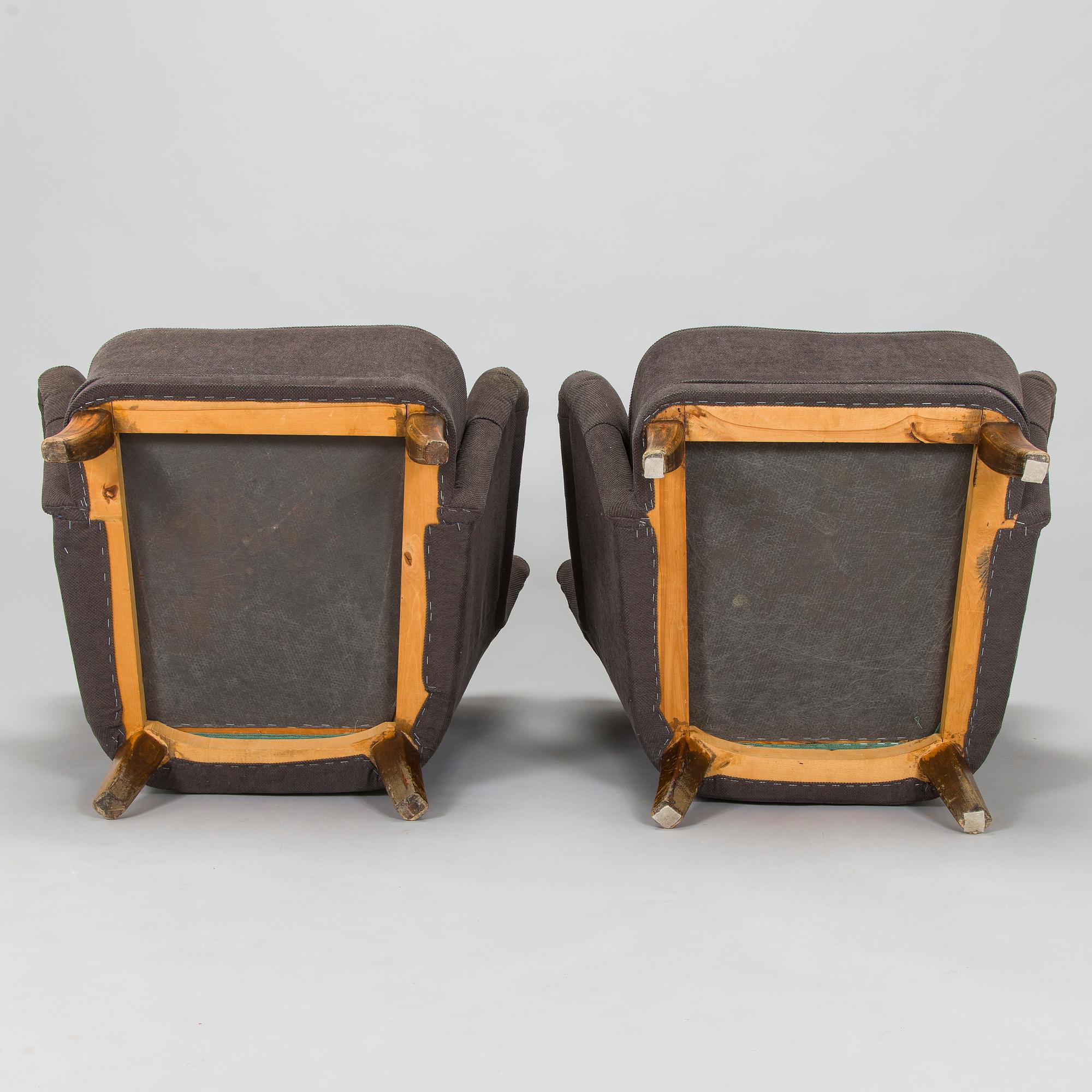 Ilmari Lappalainen, a pair of 1950's 'Laila' armchairs for Asko, Finland.