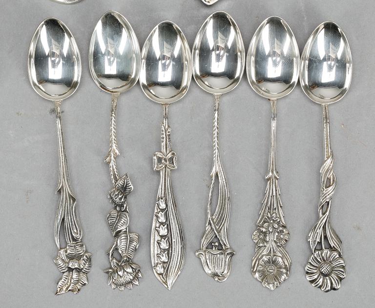 PARTI SILVER, 25 delar, bland annat Gewe Silvervarufabriken Ab, Malmö, 1952. vikt ca 673g.