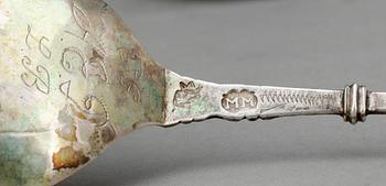 SUPSKED, silver, Magnus Myrman, verksam 1706-1730 i Norrköping. Vikt ca 30 gram.