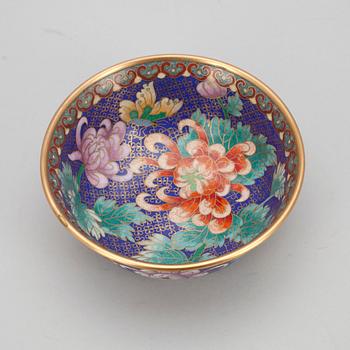 SKÅL, cloisonné emalj och mässing, Kina 1900-talets första hälft.