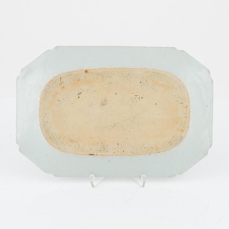 Stekfat, porslin. Qingdynastin, 1700-tal.