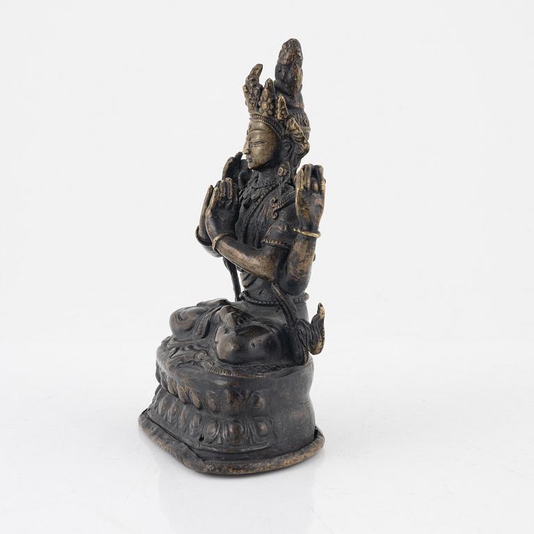 Avalokiteshvara, koppar, Nepal/Kina, 1900-tal.