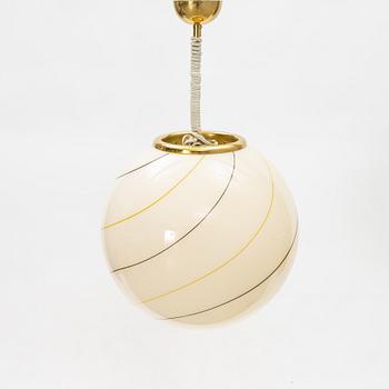 A glass ceiling lamp, probably Murano, Italy, second half of the 20th Century.
