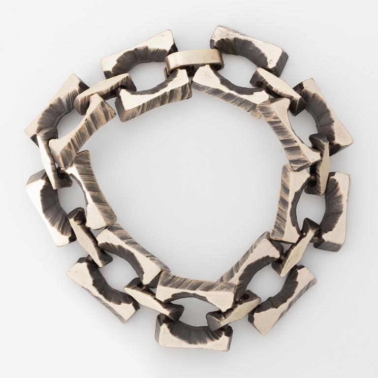 Kultasepät Sten & Laine, bracelet and two rings, silver.