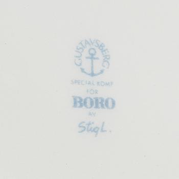 Stig Lindberg, servisdelar, 22 st, porslin, "Boro", Gustavsberg.