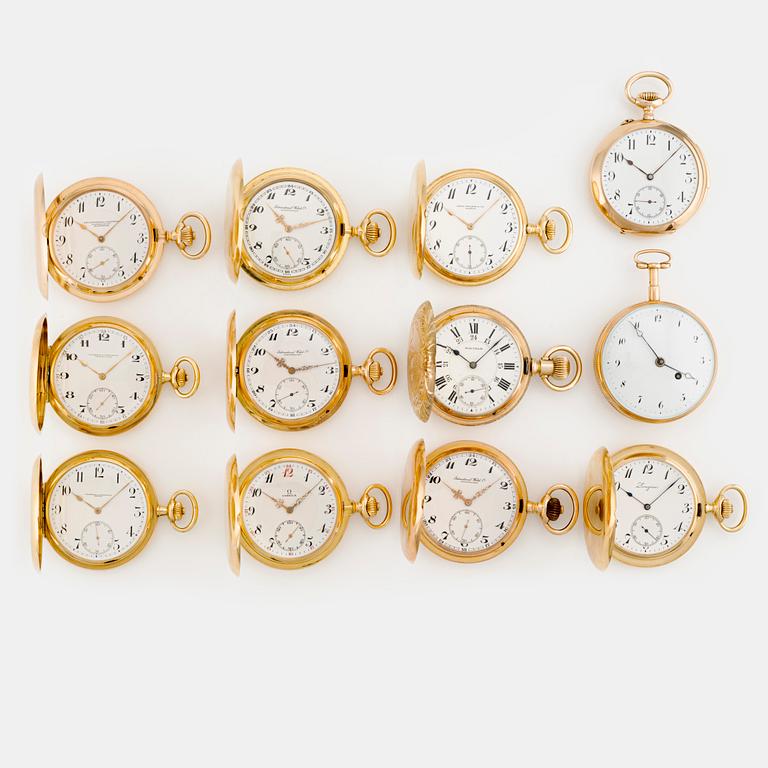 Collection of Twelve Exclusive Gold Pocket Watches, Patek Philippe, Vacheron & Constantin, Omega, IWC, and others.