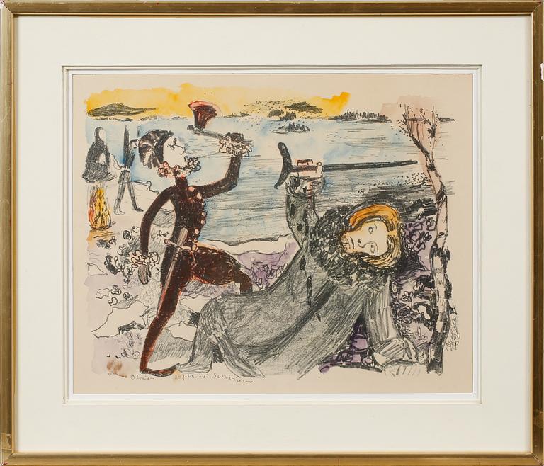 SVEN X:ET ERIXSON, kolorerad litografi, signerad och daterad 1942.