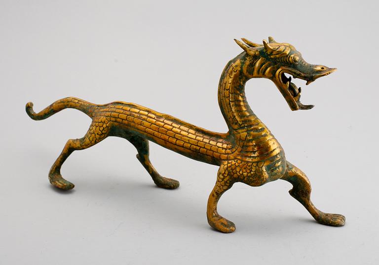 FIGUR, förgylld brons, Indonesien.