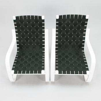 ALVAR AALTO, a pair of late 20th century '406' armchairs for Artek.