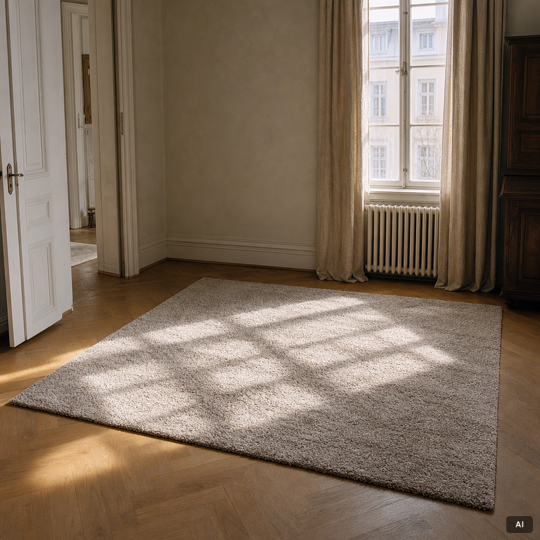Gunilla Lagerhem Ullberg, matta, tuftad, "Misty", Kasthall, ca 200 x 200 cm.