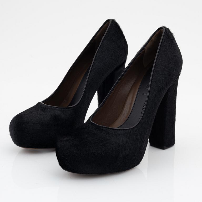 Marni, a pair of calf hair pumps, size 36 1/2.