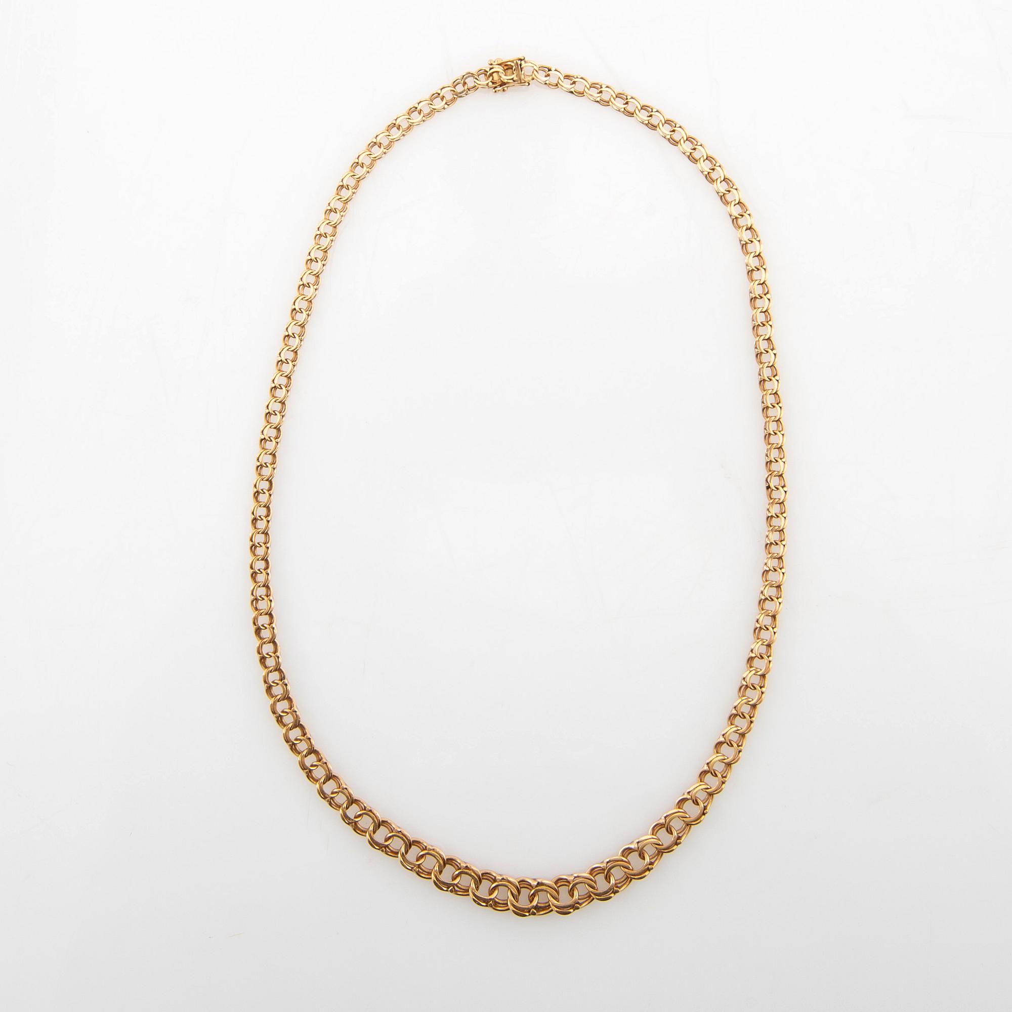Necklace 18K gold Curt Hallberg Köping 1972 graduated Bissmark link.
