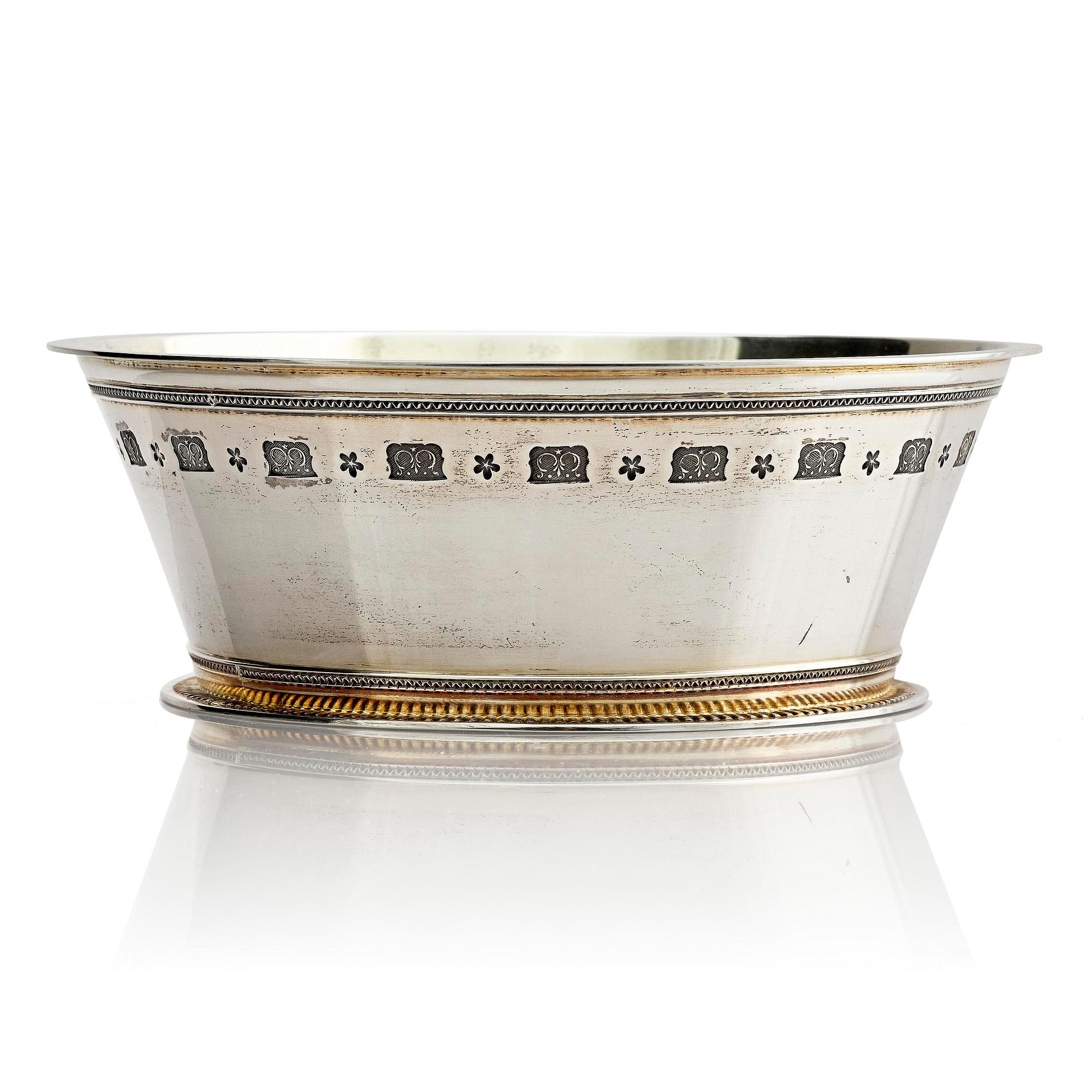 Wiwen Nilsson, a parcel-gilt sterling silver bowl, the so called 'Byzantine' bowl, Lund Sweden 1949.