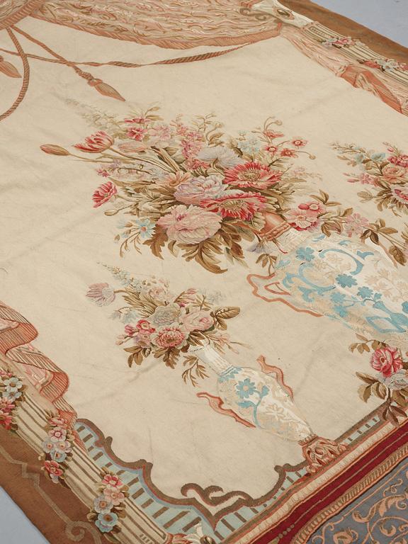 VÄVD TAPET, gobelängteknik, "Palatsinteriör", ca 314,5 x 185,5-186,5 cm, Aubusson sannolikt, 1800-talets andra hälft.