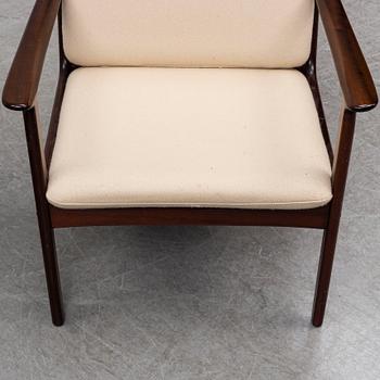 A pair of easy chairs, Ole Wanscher, Poul Jeppesen, Denmark.