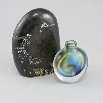 VAS samt OBJEKT, glas, Göran Wärff, Kosta, 1900-talets andra hälft.