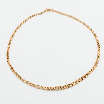 HALSKEDJA 18K guld bismarck-länk, doserad,  Köping 1961.