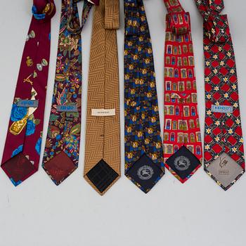 A set of 3+3 silk ties by  KENZO och BURBERRY.