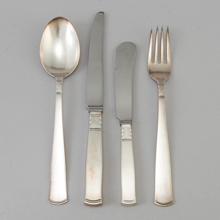 A 20 piece Swedish silver cutlery   "Rosenholm" from Guldsmedsaktiebolaget in Stockholm, 20th century.