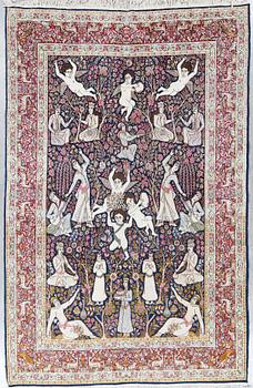 MATTA, old figural Kirman, ca 321x212 cm.