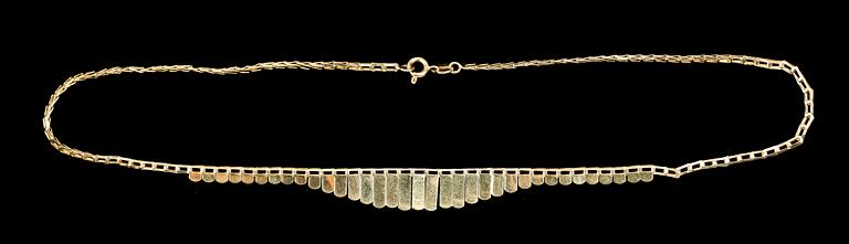 COLLIER samt RING, 18k guld. Ca 12 gr.
