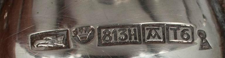 KAFFESERVIS, 4 delar, 813 silver, nyrokoko, Auran Kultaseppä Oy Åbo 1948/49. Vikt 1362 g.