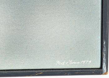 Beck & Jung, acrylic and computer plot on canvas, signerad och daterad 1979.